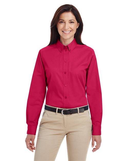 Harriton M581W — Women's Foundation Cotton Twill Shirt with Teflon — main view