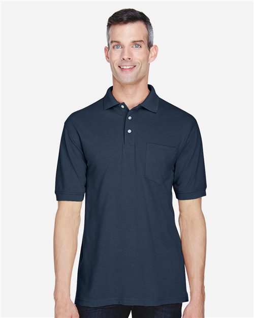 Harriton M265P — Men's Easy Blend™ Polo with Pocket — main view
