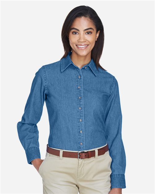 Harriton M550W — Women's Denim Shirt — main view