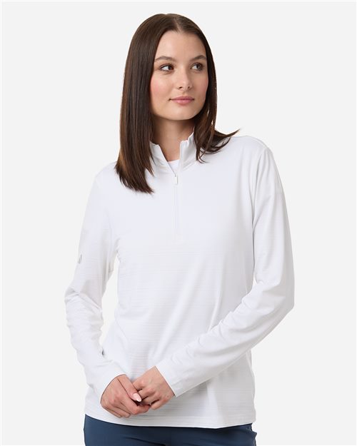 Adidas A709 — Women's Textured Stripe Quarter-Zip Pullover — main view