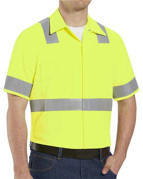 Red Kap SS24HV — Men's High Visibility Safety Short Sleeve Work Shirt — main view