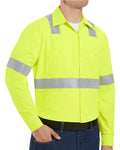 Red Kap SS14HV — Men's High Visibility Safety Long Sleeve Work Shirt — main view