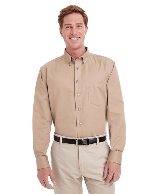 Harriton M581 — Men's Foundation Cotton Twill Dress Shirt with Teflon — main view