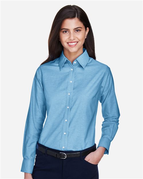 Harriton M600SW — Women's Stain-Release Short Sleeve Oxford Shirt — main view