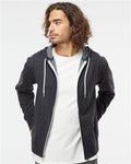 Independent Trading Co. AFX90UNZ — Unisex Lightweight Full-Zip Hooded Sweatshirt — main view