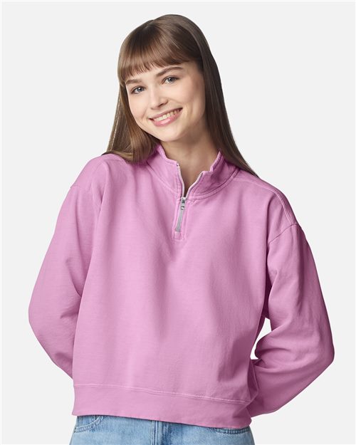 Comfort Colors 1580L — Women's Garment-Dyed Mid-Length Quarter-Zip Sweatshirt — main view