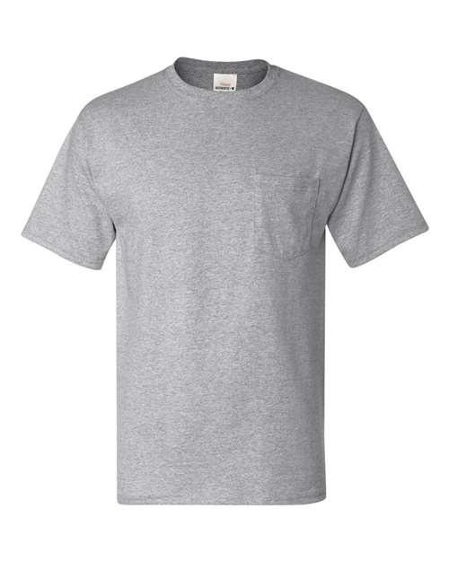 Hanes 5590 — Men's Authentic Pocket T-Shirt — Light Steel