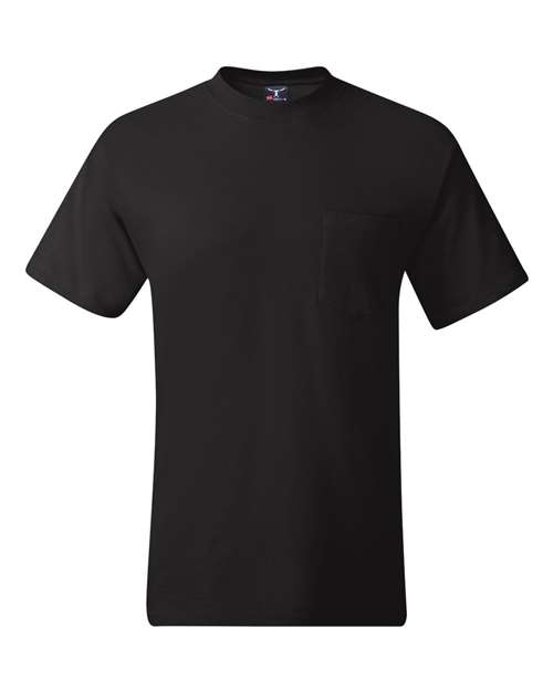 Hanes 5190 — Men's Beefy-T® Pocket T-Shirt — Black