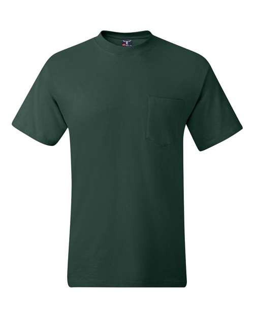 Hanes 5190 — Men's Beefy-T® Pocket T-Shirt — Deep Forest