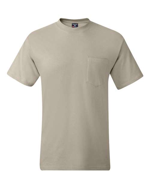 Hanes 5190 — Men's Beefy-T® Pocket T-Shirt — Sand