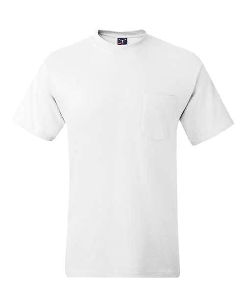 Hanes 5190 — Men's Beefy-T® Pocket T-Shirt — White