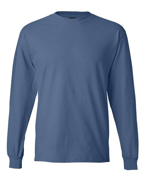 Hanes 5186 — Unisex Beefy-T® Long Sleeve T-Shirt — Denim Blue