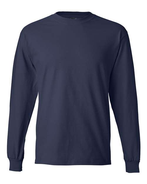 Hanes 5186 — Unisex Beefy-T® Long Sleeve T-Shirt — Navy