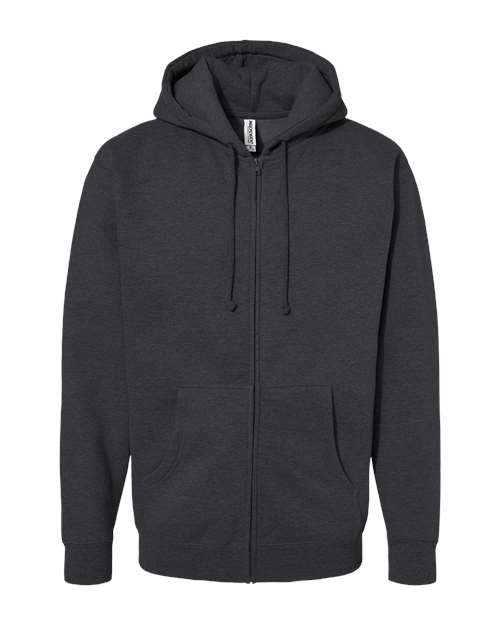 Independent Trading Co. IND4000Z — Unisex Heavyweight Full-Zip Hooded Sweatshirt — Charcoal Heather