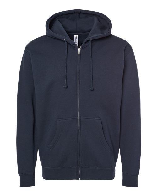Independent Trading Co. IND4000Z — Unisex Heavyweight Full-Zip Hooded Sweatshirt — Navy