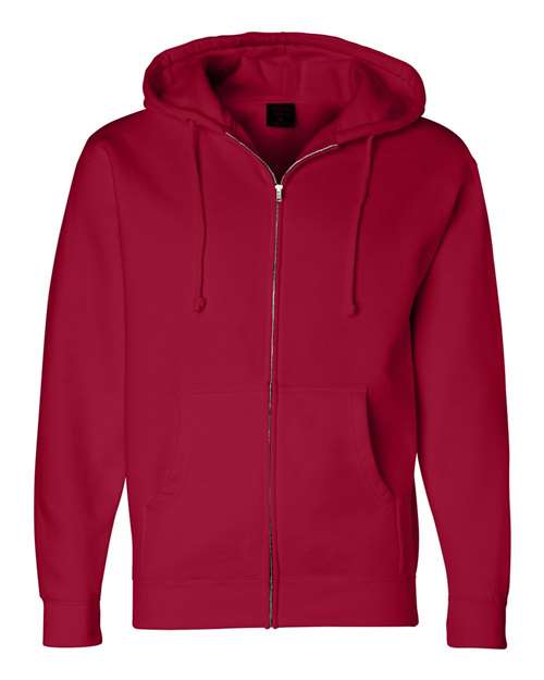 Independent Trading Co. IND4000Z — Unisex Heavyweight Full-Zip Hooded Sweatshirt — Red