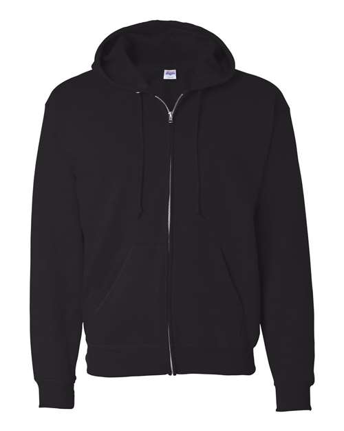 Hanes P180 — Unisex EcoSmart® Full-Zip Hooded Sweatshirt — Black
