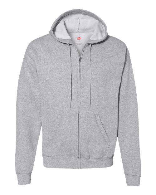 Hanes P180 — Unisex EcoSmart® Full-Zip Hooded Sweatshirt — Light Steel