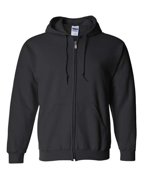 Gildan 18600 — Unisex Heavy Blend™ Full-Zip Hooded Sweatshirt — Black