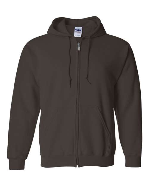 Gildan 18600 — Unisex Heavy Blend™ Full-Zip Hooded Sweatshirt — Dark Chocolate