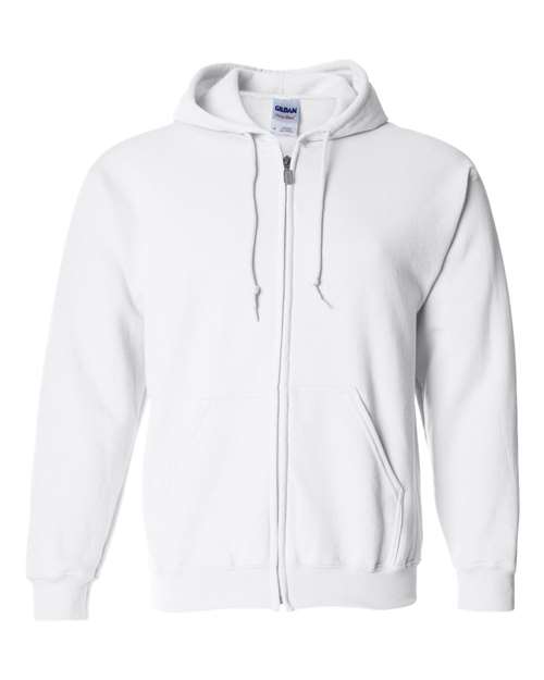 Gildan 18600 — Unisex Heavy Blend™ Full-Zip Hooded Sweatshirt — White