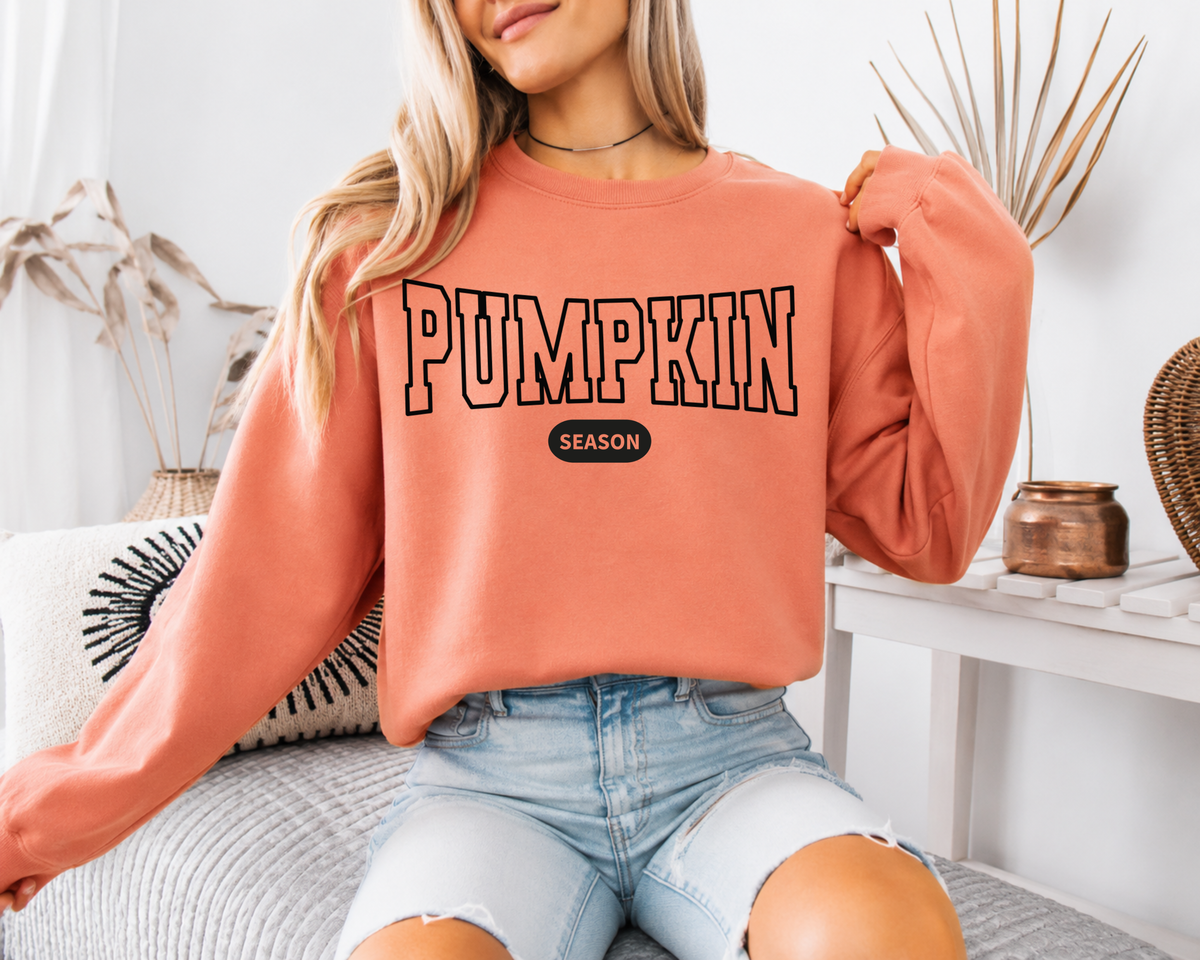 Pumpkin Season Sweatshirt, Comfort Colors 1566, Fall Varsity Crewneck, Retro Pumpkin Sweater, Autumn Sweatshirt for Women