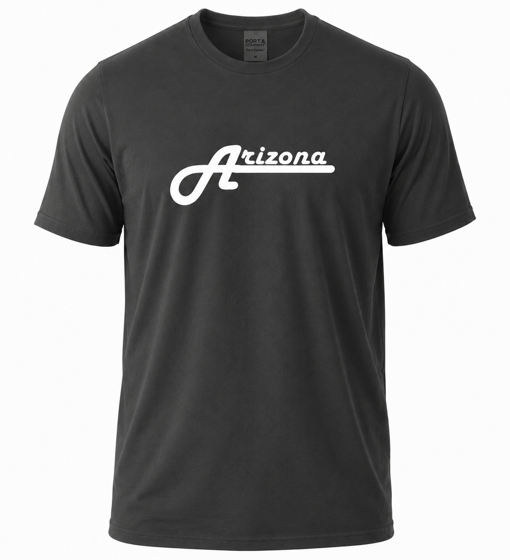 Arizona Script T-Shirt, Port & Company PC099, DTF Heat Transfer Graphic Tee, Retro Arizona Tee, State Pride Shirt