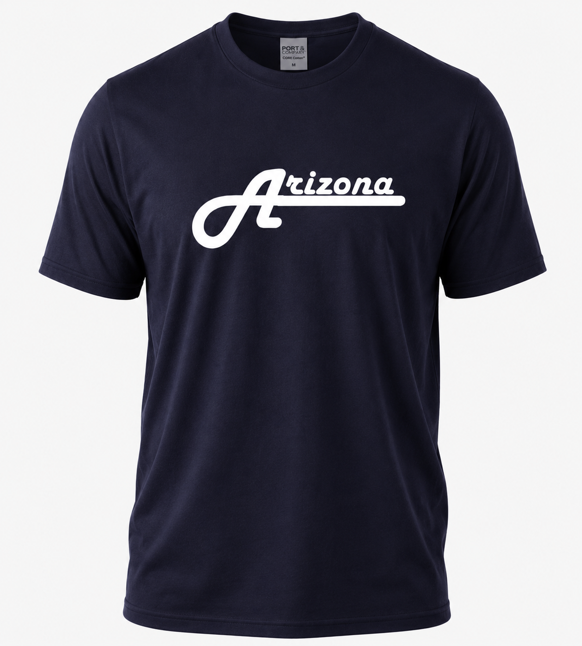 Arizona Script T-Shirt, Port & Company PC099, DTF Heat Transfer Graphic Tee, Retro Arizona Tee, State Pride Shirt