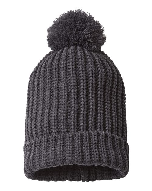 Richardson 143R — Chunky Cable Beanie — Heather Charcoal
