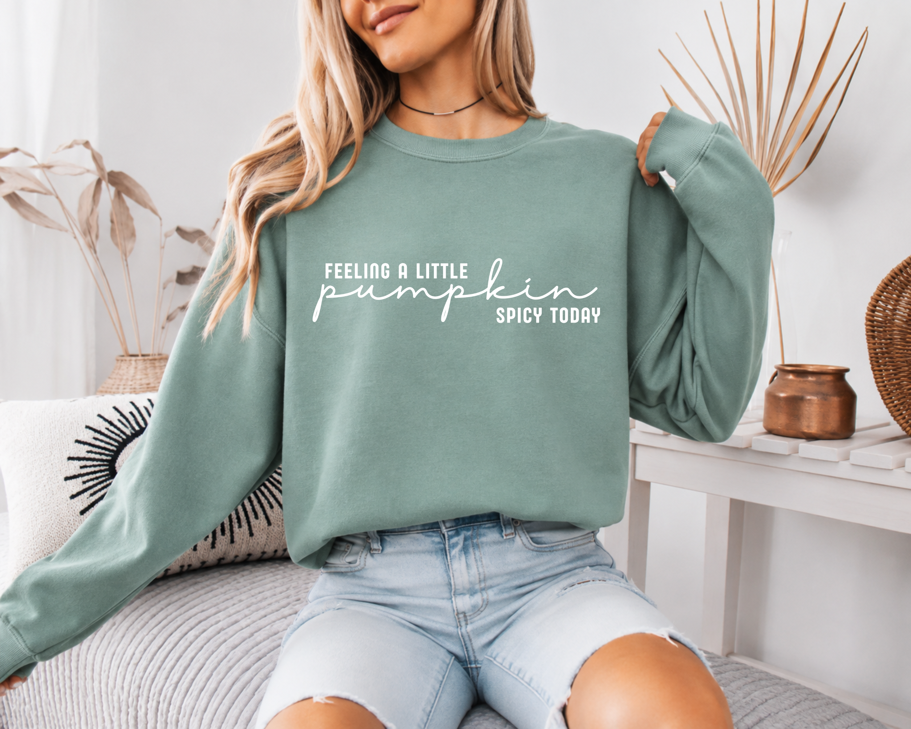 Feeling a Little Pumpkin Spicy Today Sweatshirt, Funny Fall Crewneck, Pumpkin Spice Sweater, Cute Autumn Sweatshirt, Comfort Colors Sweatshirt