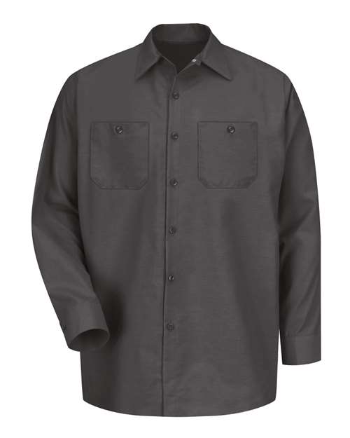 Red Kap SP14 — Men's Industrial Long Sleeve Work Shirt — Charcoal
