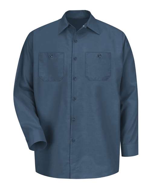 Red Kap SP14 — Men's Industrial Long Sleeve Work Shirt — Dark Blue