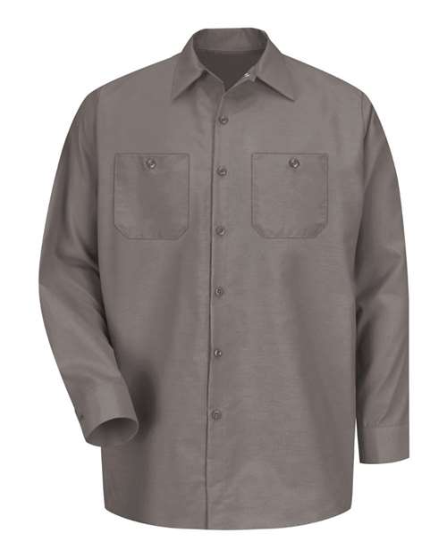 Red Kap SP14 — Men's Industrial Long Sleeve Work Shirt — Grey