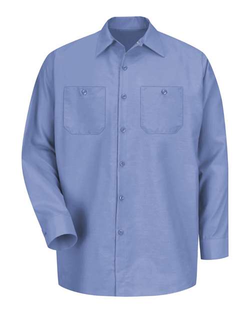 Red Kap SP14 — Men's Industrial Long Sleeve Work Shirt — Light Blue