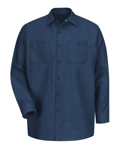 Red Kap SP14 — Men's Industrial Long Sleeve Work Shirt — Navy