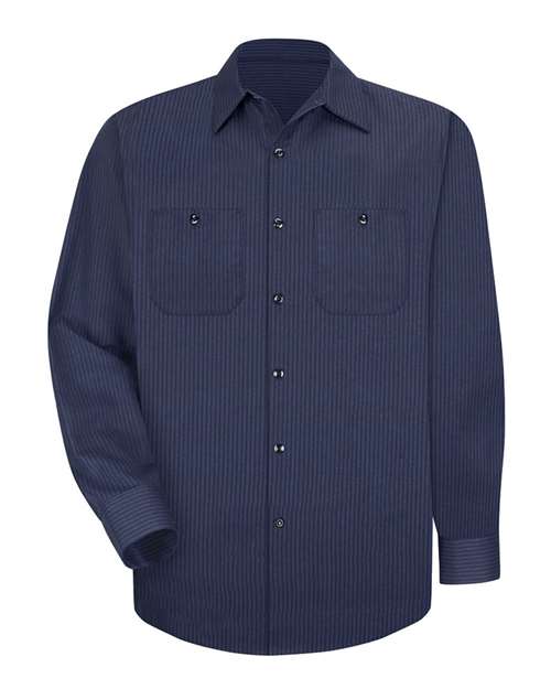 Red Kap SP14 — Men's Industrial Long Sleeve Work Shirt — NL-Navy/ Light Blue