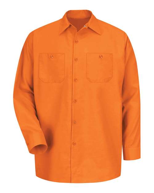Red Kap SP14 — Men's Industrial Long Sleeve Work Shirt — Orange