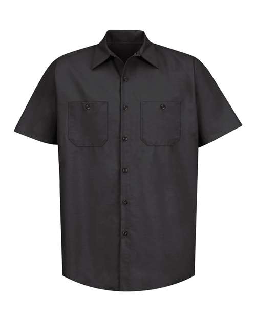 Red Kap SP24 — Men's Industrial Short Sleeve Work Shirt — Black