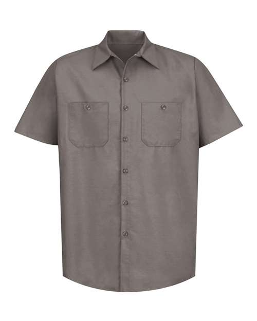 Red Kap SP24 — Men's Industrial Short Sleeve Work Shirt — Grey