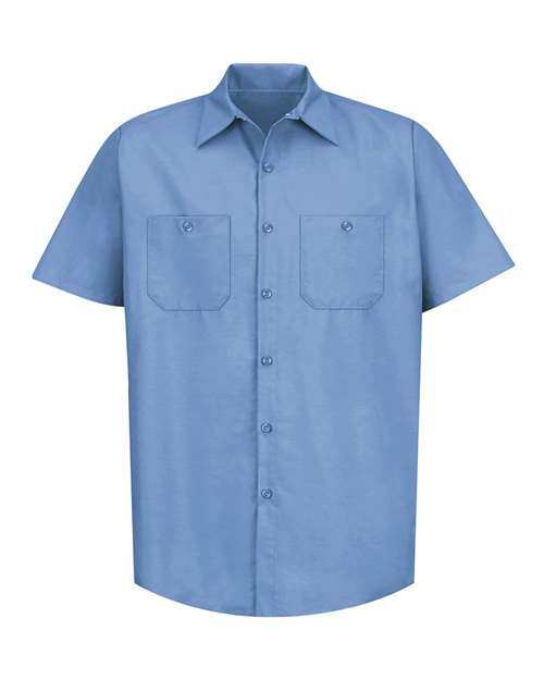 Red Kap SP24 — Men's Industrial Short Sleeve Work Shirt — Light Blue