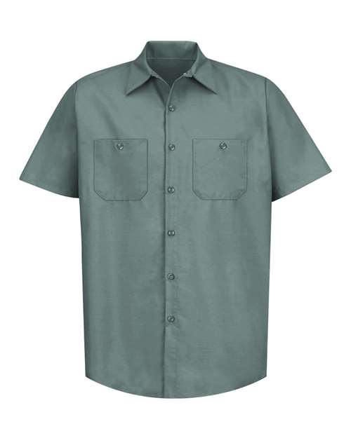 Red Kap SP24 — Men's Industrial Short Sleeve Work Shirt — Light Green