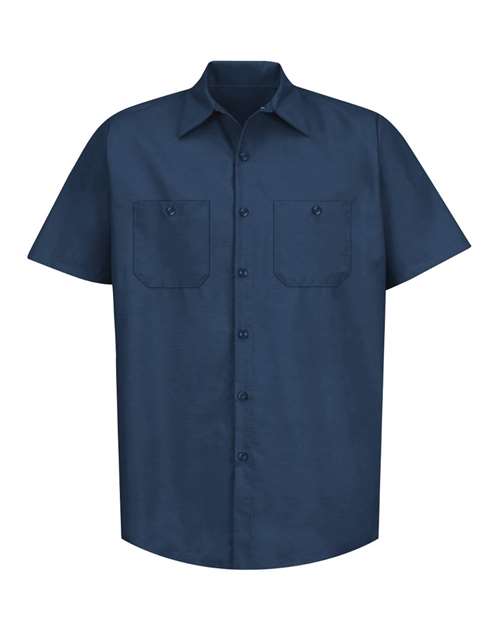 Red Kap SP24 — Men's Industrial Short Sleeve Work Shirt — Navy