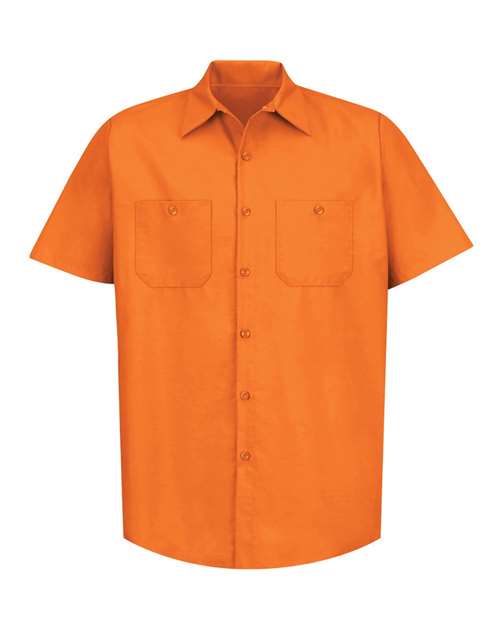 Red Kap SP24 — Men's Industrial Short Sleeve Work Shirt — Orange