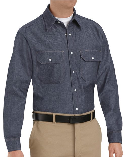 Red Kap SD78 — Men's Deluxe Denim Long Sleeve Shirt — main view