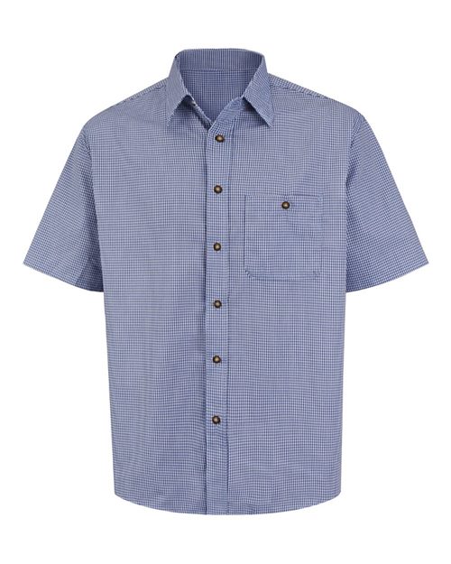Red Kap SP84 — Men's Mini-Plaid Uniform Short Sleeve Shirt — main view