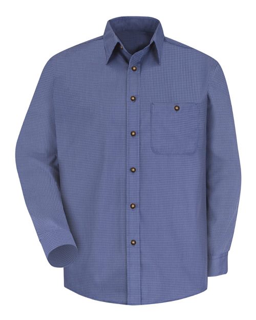 Red Kap SP74 — Men's Mini-Plaid Uniform Long Sleeve Shirt — main view
