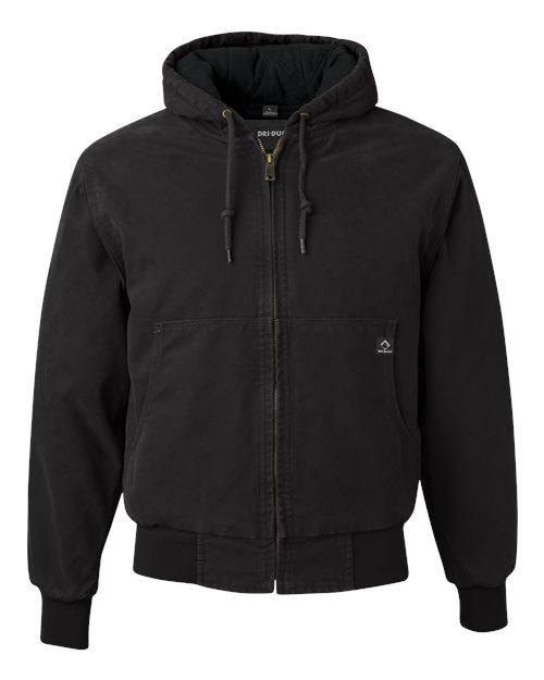 DRI DUCK 5020 — Men's Cheyenne Boulder Cloth™ Hooded Jacket with Tricot Quilt Lining — Black