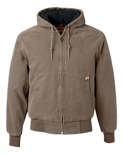 DRI DUCK 5020 — Men's Cheyenne Boulder Cloth™ Hooded Jacket with Tricot Quilt Lining — Gravel