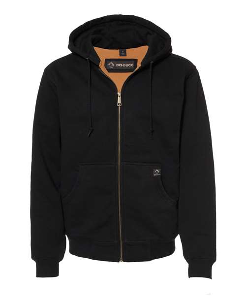 DRI DUCK 7033 — Men's Crossfire Heavyweight Power Fleece Hooded Jacket with Thermal Lining — Black