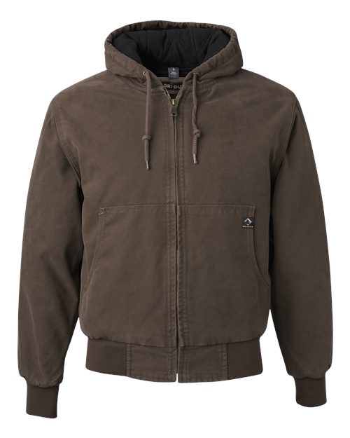 DRI DUCK 5020T — Men's Tall Cheyenne Boulder Cloth™ Hooded Jacket with Tricot Quilt Lining — Tobacco